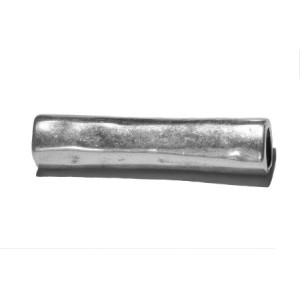 Gros tube droit en metal plaque argent-59mm