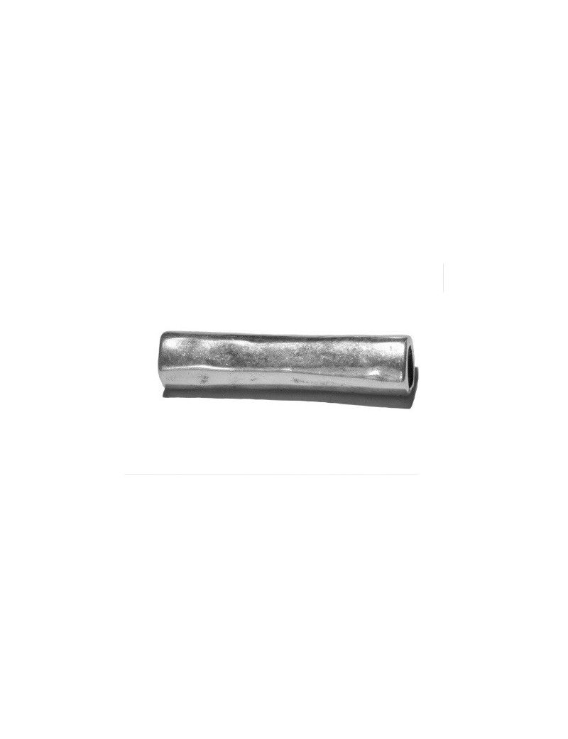 Gros tube droit en metal plaque argent-59mm