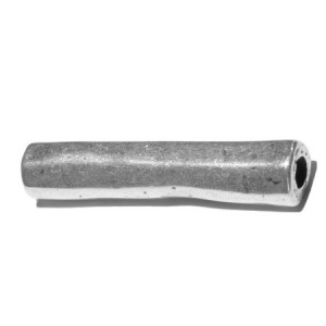 Gros tube droit en metal plaque argent-49mm