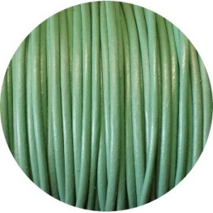 Cordon de cuir rond vert prairie-2mm-Espagne