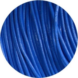Cordon de cuir rond bleu soutenu-2mm-Espagne