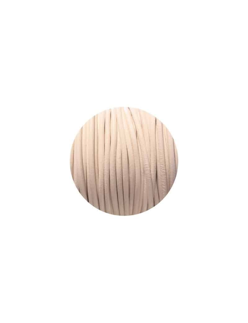 Cordon de cuir rond blanc-3mm-Espagne