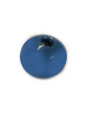 Perle ronde en ceramique de couleur bleu gris-12mm