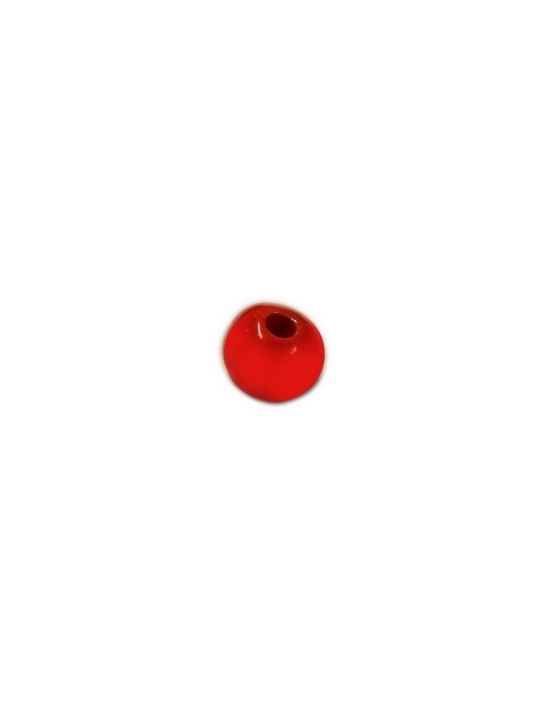 Perle ronde en ceramique de couleur corail-12mm