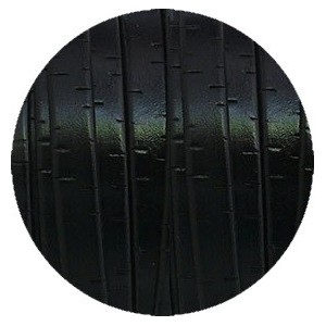 Cordon de cuir plat fantaisie 10mm noir effet liège-vente au cm