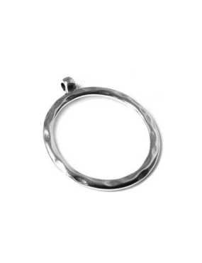 Anneau rond avec anneau en métal placage argent-35mm
