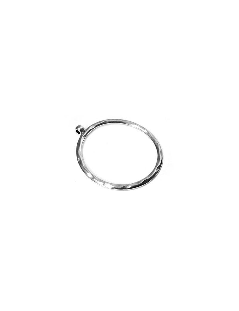 Anneau rond avec anneau en métal placage argent-50mm