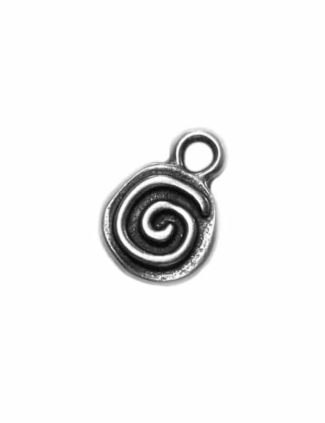 Pampille spirale placage argent-14mm