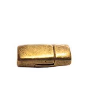 Fermoir magnetique lisse placage bronze pour cuir plat de 5mm