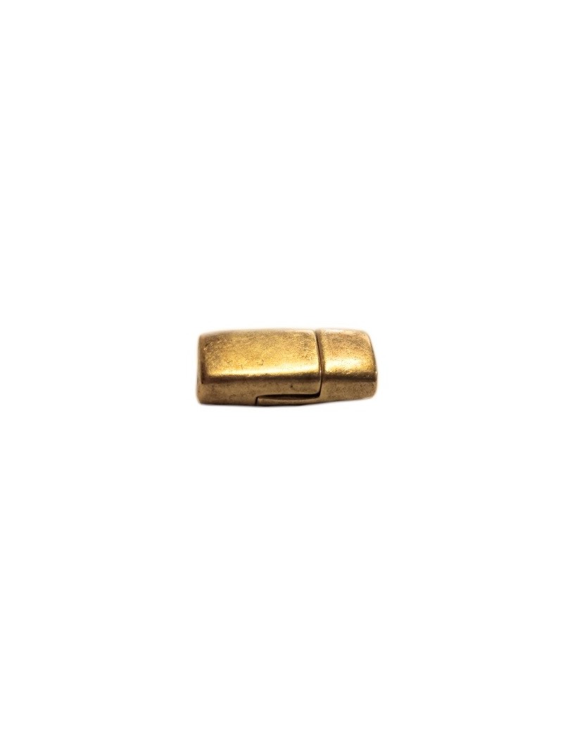 Fermoir magnetique lisse placage bronze pour cuir plat de 5mm