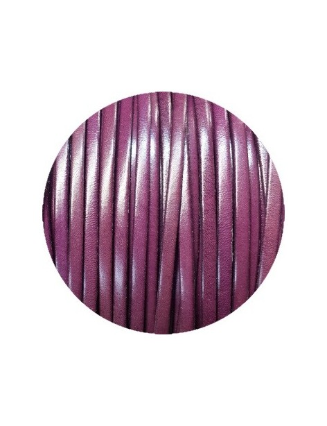 Cuir plat de 5mm violet prune vendu au metre