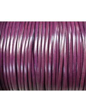 Cuir plat de 5mm violet prune vendu au metre