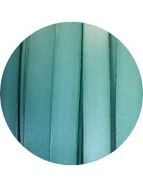 Cordon de cuir plat de 10mm aquamarine vendu au mètre