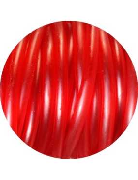 Cordon PVC creux de 5mm rouge translucide déjà coupé à 1 mètre