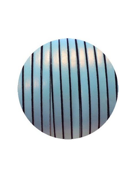 Nouveau cuir plat de 5mm x 2mm bleu ciel-vente au cm