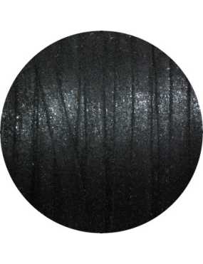 Lacet fantaisie plat 5mm nacré couleur noire