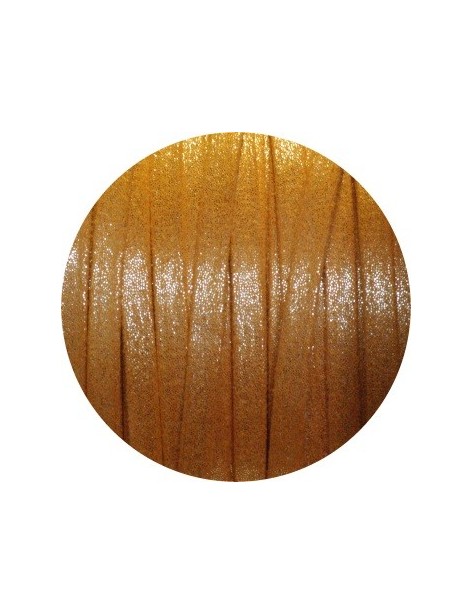 Lacet fantaisie plat 5mm nacré couleur mandarine
