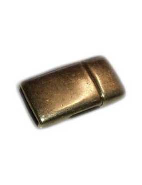 Fermoir magnetique placage bronze lisse pour cuir plat de 10mm