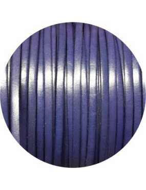 Cordon de cuir plat 5mm bleu fonce vendu au metre