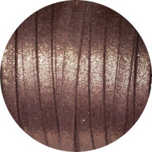 Lacet fantaisie plat 5mm nacré couleur bronze