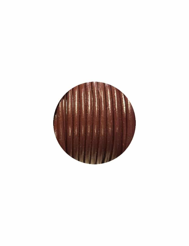 Lacet de cuir rond marron-Espagne-4.5mm