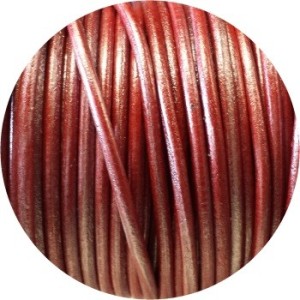 Cordon de cuir rond bordeaux-3mm-Espagne