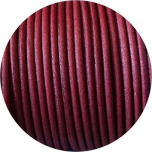 Cordon de cuir rond couleur prune-3mm-Espagne