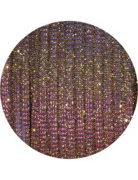 Lacet fantaisie plat 3mm irisé couleur marron or rose