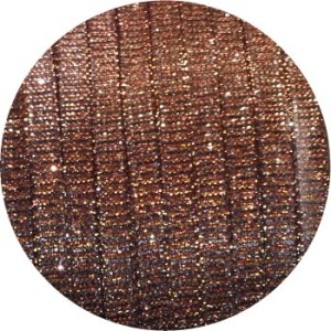 Lacet fantaisie plat 5mm irisé couleur marron et or