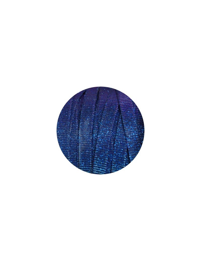 Lacet fantaisie plat 10mm irisé couleur bleu violet