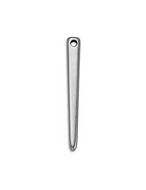 Pampille pointe en metal placage argent de 39mm