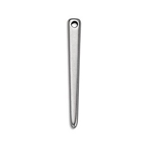 Pampille pointe en metal placage argent de 39mm