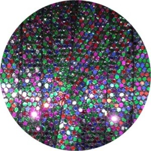 Cordon de cuir plat paillettes 6mm disco multicolore-vente au cm