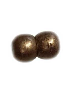 Fermoir magnétique boules lisses en metal placage bronze-17mm