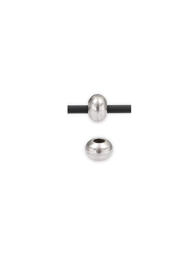 Perle ronde lisse aplatie placage argent-10mm