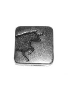 Passant carré rupestre taureau pour cuir plat de 13mm