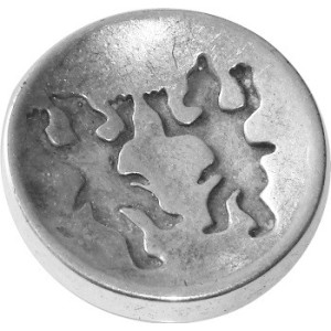 Passant rond concave gravé placage argent pour cuir plat de 13mm