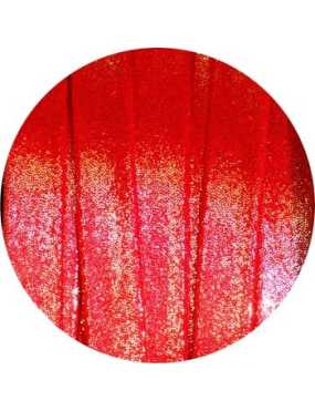 Lacet fantaisie plat 10mm nacré couleur rouge