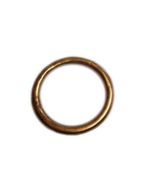 Grand anneau irregulier epais en metal placage bronze-46mm