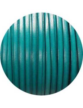 Cordon de cuir plat de 5mm couleur menthe vendu au mètre