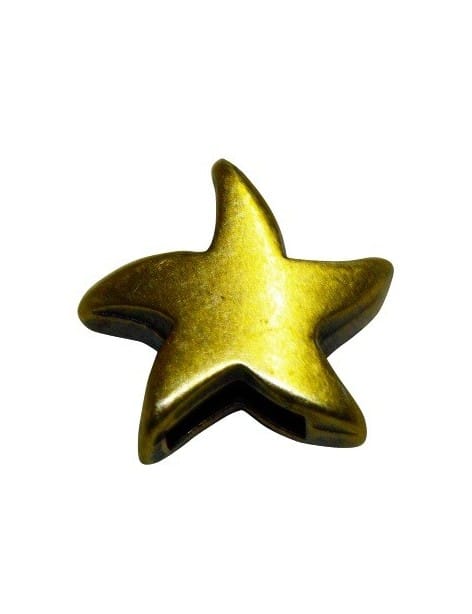 Passant étoile double face bronze pour cuir plat de 5mm-13mm