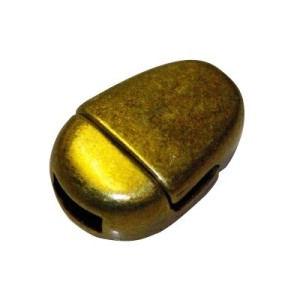 Fermoir magnetique ovoide couleur bronze pour cuir plat de 5mm