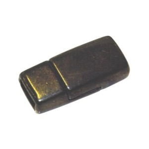 Fermoir magnetique lisse couleur black pour cuir plat de 5mm