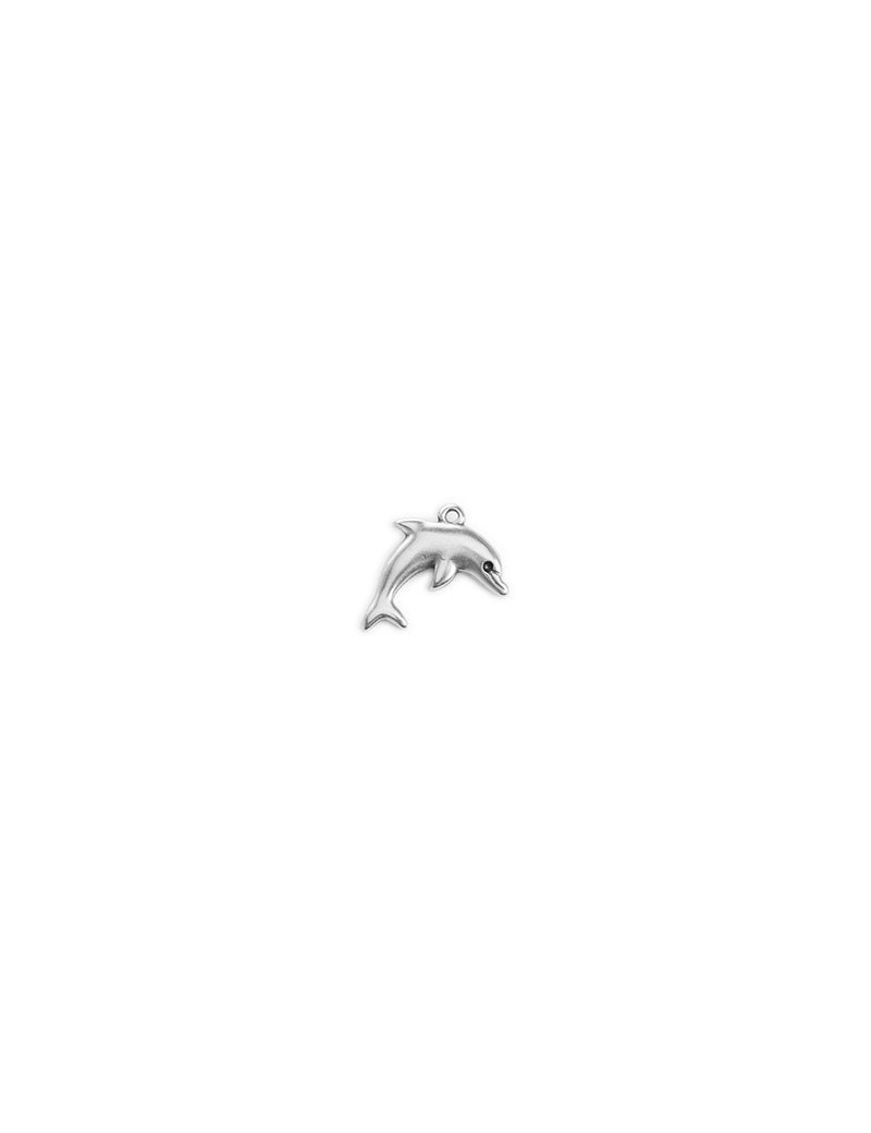 Pampille dauphin de 21mm placage argent