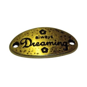 Plaque ovale bronze avec message Dreaming