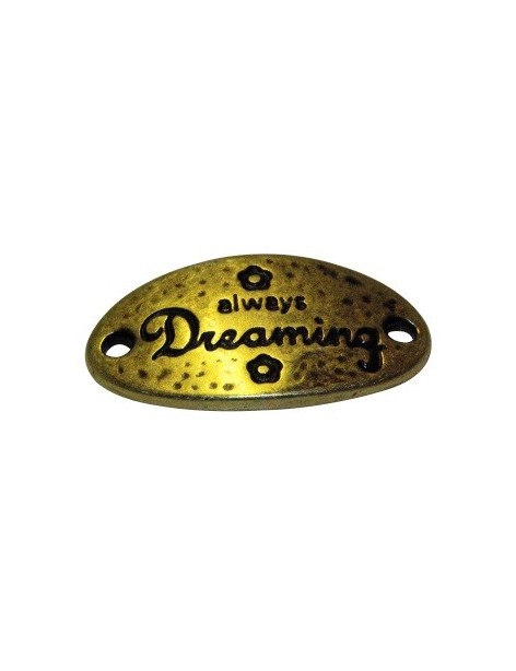 Plaque ovale bronze avec message Dreaming