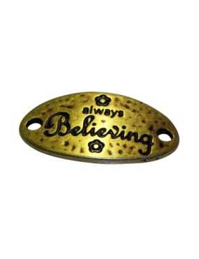 Plaque ovale bronze avec message Believing