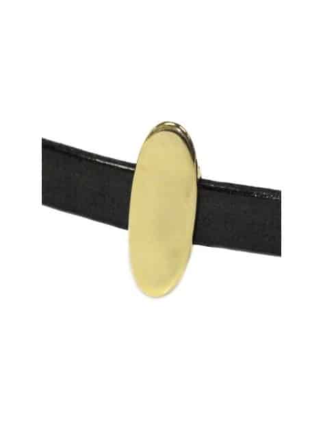 Passant ovale lisse couleur or pour cuir plat de 10mm