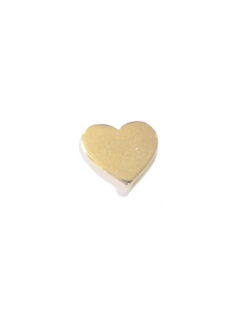 Petit passant or forme coeur pour cuir plat de 5mm