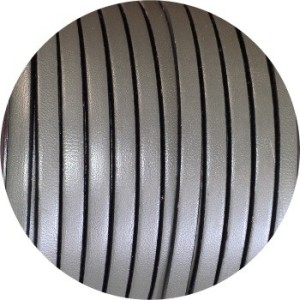 Cordon de cuir plat 5mm couleur gris ardoise-vente au cm